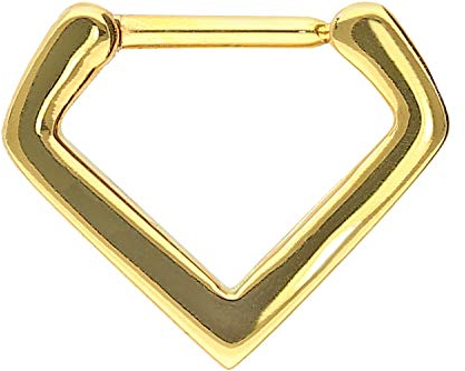 PIERCINGLINE Chirurgenstahl Clicker V-Form Piercing für Septum Tragus Helix Goldfarben