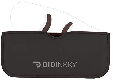 DIDINSKY POMPIDOU - Occhiali da lettura senza montatura | Leggeri e compatti | Design vintage unisex | Ponte in silicone | Pince Nez Reading | Occhiali da riposo, policarbonato.