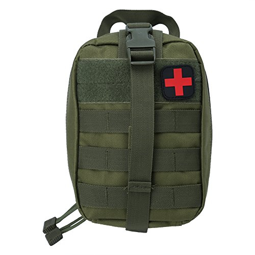 SolUptanisu Taktische Erste-Hilfe-Tasche MOLLE EDC Tasche Tac Pouch für Outdoor Camping Klettern Reise Notfall-Überlebenstasche (Grün)