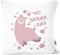 MoonWorks® Kissen-Bezug Spruch No Drama Lama Kissen-Hülle Deko-Kissen Baumwolle weiß Unisize
