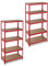 Relaxdays 2 x Schwerlastregal, Traglast 875 kg, 5 Ebenen, zum Stecken, Keller, Garage, HxBxT: 180 x 90 x 45 cm, Stahl, MDF, rot