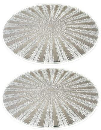 (Pack of 2) 20cm Silver Sparkle Round Round Mirrored Center Plate Candle Plate - an Elegant Addition to Your Home- Best Gift
