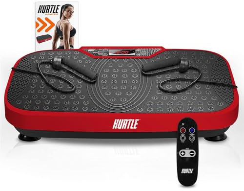 Hurtle Vibrationsplatte, Rüttelplatte Sport für Zuhause, Vibro Shaper, Vibrationsboard- für Ganzkörpertraining, Fettverbrennung, Muskelaufbau- Massagegerät, Fitness Training,Anti Rutsch, Fernbedienung