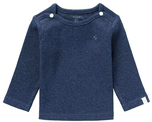 Noppies Unisex Baby U Tee Ls Rib Natal T Shirt, Navy Melange - P758, 62 EU