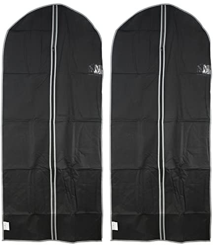 2 Pcs Zip Up Hanging Suit Dress Coat Garment Bag Clothes Cover DustProof Storage