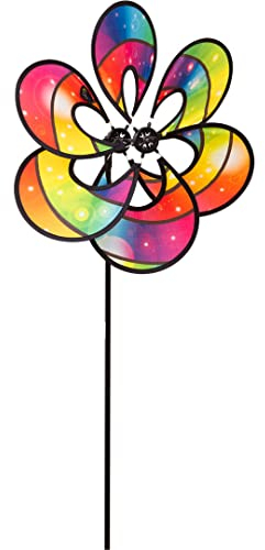 HQ Design Windspiration - Flower, UV-beständige und wetterfeste Windspiel Deko für Garten, Terrasse und Balkon - Windrad inkl. Standstab (Paradise Flower Cosmos)