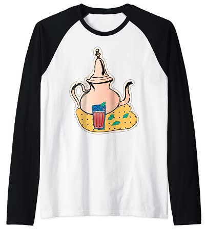 Tetera de cobre antiguo árabe marroquí turco vintage para Camiseta Manga Raglan