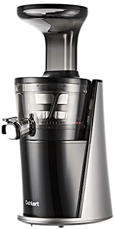 DAHLERT X HUROM | Slow Juicer | Entsafter Gemüse und Obst | DT-SJ-21 | Leiser Motor | Hohe Saftausbeute | Ultemschnecke | Leicht zu Reinigen | 600ml | 150 Watt | Dunkelgrau