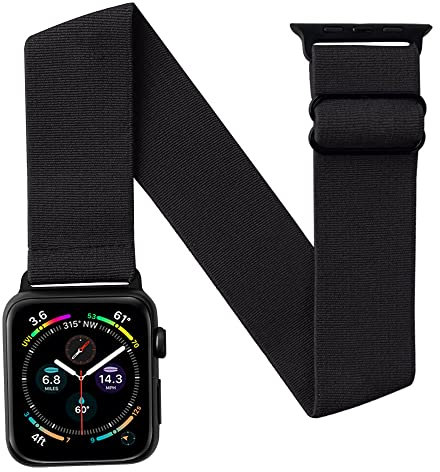 JEMACHE Elastic Arm/Ankle Band for Apple Watch 49/46/45/44mm iWatch Series Ultra 10 9 8 7 6 5 4 SE, Unisex Sport Watch Armband/Ankleband (Dark Grey)