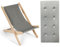 RELAX4LIFE Liegestuhl Klappbar, Gartenliege aus Holz, Relaxliege mit Abnehmbarem Kissen, Strandstuhl mit Verstellbarer Rückenlehne, bis 150 kg belastbar, Sonnenliege für Garten & Balkon & Strand, Grau