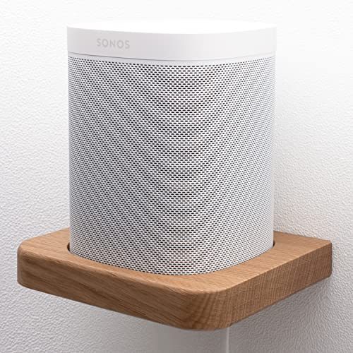 HOCHSTAPLER Lautsprecher Wandhalterung für Sonos One SL, One Gen 2 und Play 1 - Sonos One Wandhalterung aus Eiche Massivholz - Wandhalterung Lautsprecher inklusive Befestigungsmaterial
