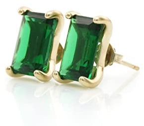 Grüne Ohrstecker Smaragd Ohrringe - Attraktive Gold Braut Ohrringe, Mode Edelstein Ohrringe - Custom Mai Birthstone Schmuck - Handmade Schmuck mit Geschenk-Box