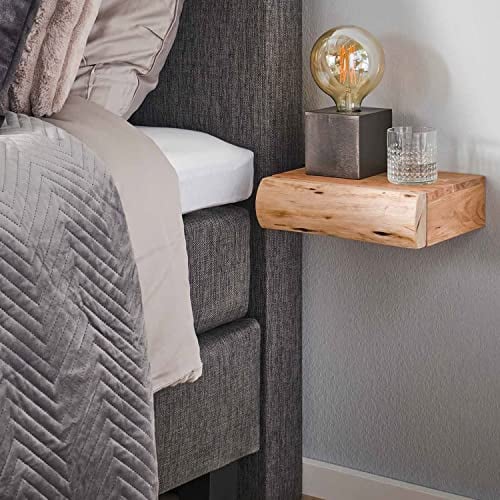 2er Set Nachttisch XS Baumstamm hängend Akazie Massivholz Nachtschränkchen Tisch