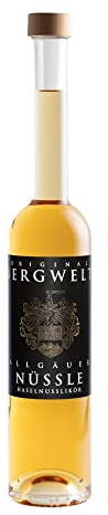 Bergwelt Allgäuer Nüssle Haselnuss-Likör (1 x 0,5 l) - Köstlicher Haselnuss-Likör aus dem Allgäu - Genuss in großer Flasche für gesellige Abende