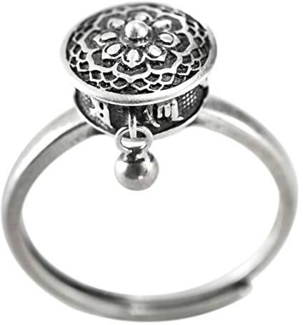 Homxi Ring Damen,Ringe Mantra Spinner Ring Damen Silber 925 Verstellbar Silber Ringe Verstellbar für Damen