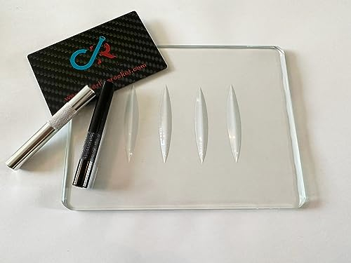 Charlie's Rocket Snuff Plate Kit Snuff Board - Tempered Glass Snuff Plate, Carbon Fiber Card, 2 Snuff Tubes