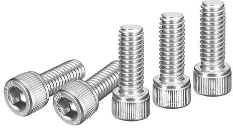 DTGN 5/16-18x7/8 (DxH) Sechskantschraube mit Innensechskant - 20er Pack - Gut für Möbelbefestigungen - Vollgewinde 304 Edelstahl Rundkopf Sechskantschrauben - Silber