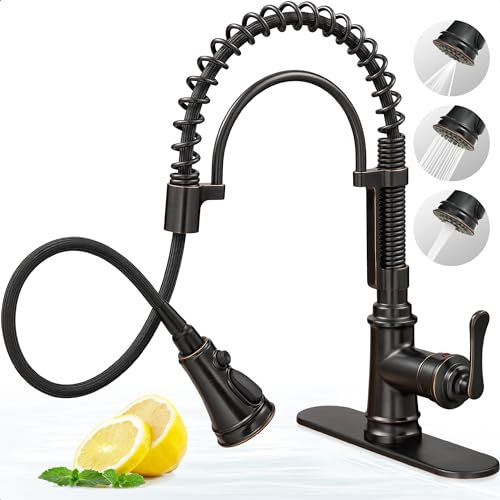 Juego de grifos de fregadero de cocina extraíbles de bronce de 3 modos