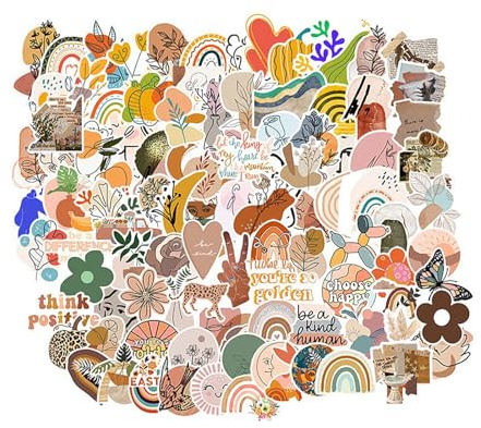 Vintage Aufkleber, Sticker Aesthetic für Wasserflaschen, Scrapbooking, Laptops,Wasserfeste Vinyl Aufkleber für Kinder Mädchen Jugendliche (Boho)