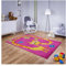 Teppich für Kinderzimmer in Rosa Kinderteppich 140 cm x 190 cm Spielteppich mit Giraffe Tiere Motiv, Babyteppich für Mädchen und Jungen
