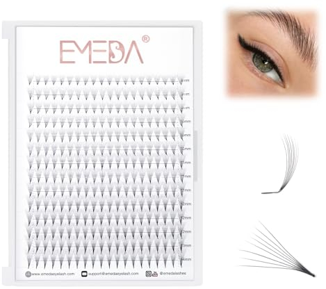 10D Volumen wimpern Extensions M Curl 0,05mm Mixed 8-14mm Eyeliner-Effekte lash Extensions Katzenauge Fuchswimpern-Styling 10D M L+ Curl Russische Cluster Wimpern Extensions (10D 0,05-M curl-mix)