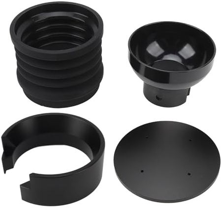 Einzeldosisbehälter für Kaffeemühle mit Blasbohnenbehälter, 2-in-1-Funktion, Silikonbalg und 58-mm-Kaffeedosierring, für Eureka Mignon-Mühle (Schwarzer Ring)