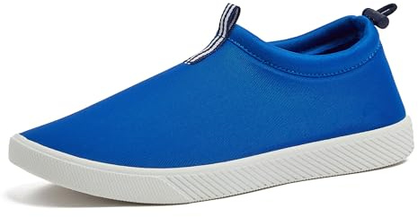 Lands' End Slip On Water Shoes for Women, Quick Dry Neoprene Sport Womens Water Shoes with Drainage Holes for Beach or Pool - Cobalt Blue, 7 Medium