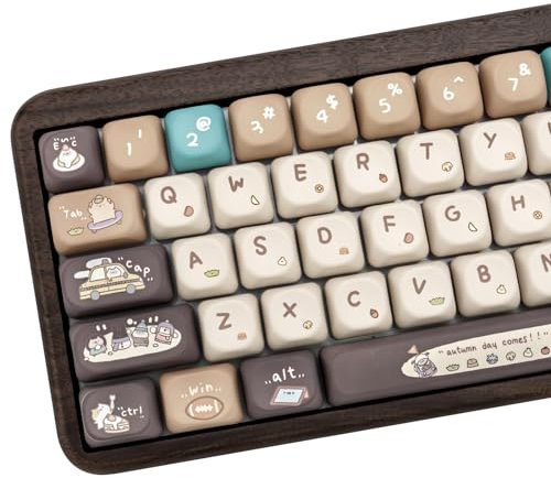 COOMICKEY PBT Keycaps - MOA Profile Cute Anime Custom Keycaps, 133 Keys Dye-Sub Set for ANSI Layout 61/64/87/104/108 Keys Mechanical Keyboard
