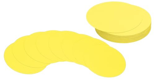 PATIKIL 36 Stück Moderationskarten Karteikarten Kreis-Karton, 10 cm runde Ausschnitt-Papierdicke Karton-Untersetzer für DIY-Bastelprojekte Klassenzimmer-Pinnwand-Dekoration, Gelb