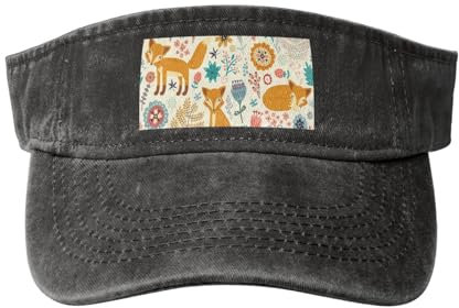 Sportcute - Cappellino da baseball con visiera, con stampa di animali, volpe, fiori, cappello vuoto per donne e uomini, Simpatico motivo floreale con animali, taglia unica