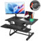Redlife Elektrisch Höhenverstellbarer Schreibtisch, 91x52 cm Stehpult, Tisch Höhenverstellbar Laptop,Schreibtischaufsatz mit USB & Type-C Ladeanschluss & Kabellose Ladestation