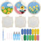 Allazone 3 Stück Punch Needle Embroidery Starter Kit, Punch Needle Anfänger Stickerei Set mit Blumenmuster, DIY Stanznadel Kit mit Stickrahmen, Punch Needle Stoff, Fäden, Einfädelhilfe