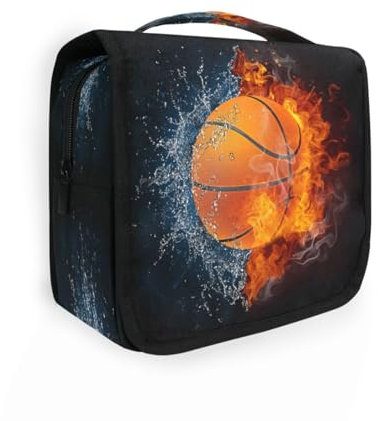 Trousse de toilette de voyage à suspendre avec ballon de basket-ball pour femmes, hommes et filles, sac de rangement étanche pour maquillage et produits cosmétiques pour les essentiels de voyage,