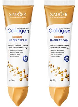 2 Pcs Collagen Handcreme Haut rissig Reparatur Produkte erweichen nähren Anti-Trocknung verjüngend feuchtigkeitsspendende Collagen Anti-Falten Handcreme Hand Hautpflege