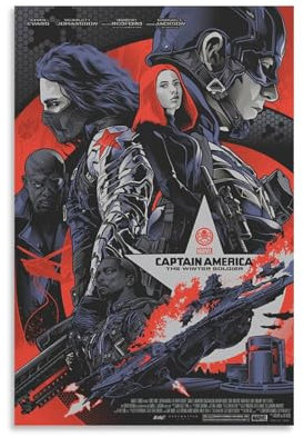 SBNCXHDJK Captain America Wintersoldaten-Poster, dekoratives Gemälde, Leinwand, Wandkunst, Wohnzimmer, Poster, Schlafzimmer, Gemälde, 20 x 30 cm