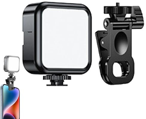 GjnjfdF Rechargeable Soft Selfie Lamp, Live Clip Light, LED Phone Light for Laptop, Small Live Broadcast Light, Flexible LED Phone Light for