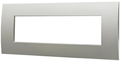 PLACCHE IN TECNOPOLIMERO, COMPATIBILE CON VIMAR ARKE', 7 MODULI/POSTI, COLORE ARGENTO, RETTAGOLARI, SQUADRATE, ALTA QUALITA', DESIGN ELEGANTE E MODERNO, PER INTERRUTTORI/PRESE