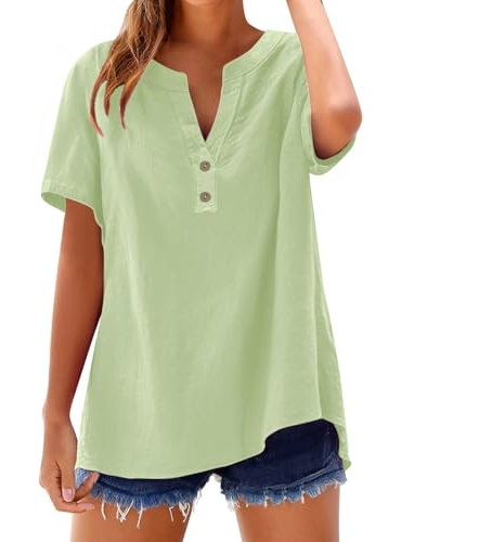 Camisetas Mujer Ofertas Flash Camisetas con Volantes Mujer Blusas Elegantes Color Rojo De Verano 2025 Top Lencero Talla Grande Blusa Cuello V Ropa Sexy Elegante Retro Vintage Camisa Vaquera