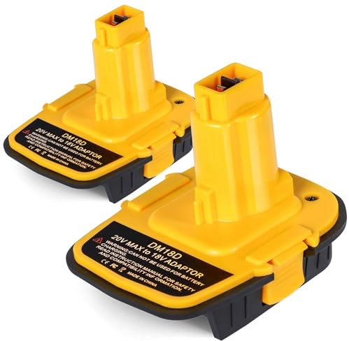 2 Packs DM18D Battery Adapter Converter with USB Port - Convert Compatible with Dewalt 20v or Compatible with Mil-Waukee 18v Li-ion Battery to Work with 18 Volt Power Tools
