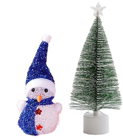 MHADBKH Adorno de cristal iluminado con luz LED para árbol de Navidad con color aleatorio para el hogar, la oficina y la tienda