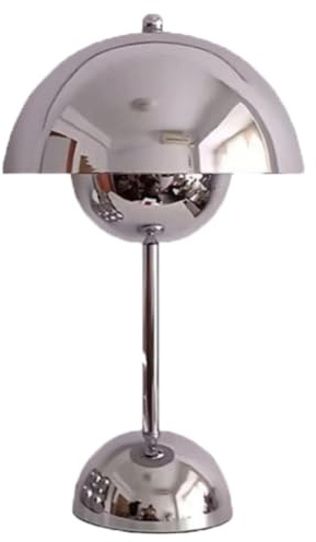 Juodkeo Moderne Flowerpot Tischlampe, Schlafzimmer Nachtlichter, 3600mAh Flower Bud wiederaufladbare Schreibtischlampe, für Schlafzimmer, Wohnzimmer, Arbeitszimmer,Silber