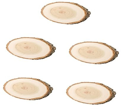 LIFKOME 5 Pezzi Legno Massello Tagliere Per Fette D'Albero Tagliere Per Extra Large Assi Pino Tronchi Ovali Decorazione Da