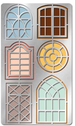 UNICRAFTALE Metal Stencils for DIY Craft Wood Burning Window and Door Stencil Stainless Steel Reusable Gothic Window Template Vintage Arch Wood Carving Template for Scrapbooking Decorative