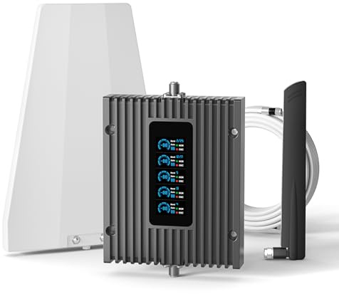 Metarepeater Amplificador de teléfono móvil para el hogar, cubre hasta 3.000 metros cuadrados de monitor de señal en tiempo real, Boost 5G 4G LTE para todos los operadores estadounidenses