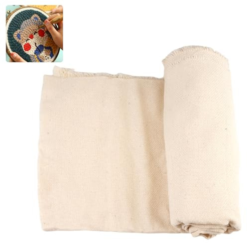 100×150cm Mönchstoff, Baumwoll Punch Needle Stoff, Primäres Tufting | Mönchsstoff Punch Needle, Stanznadel Tuch, Dauerhaft, Waschbar, für DIY Handgefertigte, Stickereien, Stanznadel, Teppichnadel