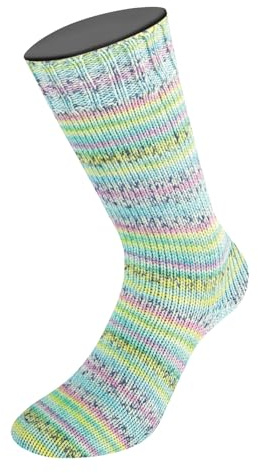 LANA GROSSA Meilenweit Pepe | Waschmaschinenfestes Sockengarn | Handstrickgarn aus 75% Schurwolle (Merino extrafein) & 25% Polyamid | 100g Wolle zum Stricken & Häkeln | 420m Garn FB 4145