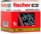 Fischer 25 Tasselli Lunghi Duopower con Vite 8 x 65 mm Universali, per il Fissaggio di Mensole, Pensili, Staffe Porta TV su Muro e Cartongesso, Grigio/Rosso, 8 x 65