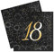 Unique Party 57498 - Glitz Gold Foil 18th Birthday Paper Napkins, Pack of 16