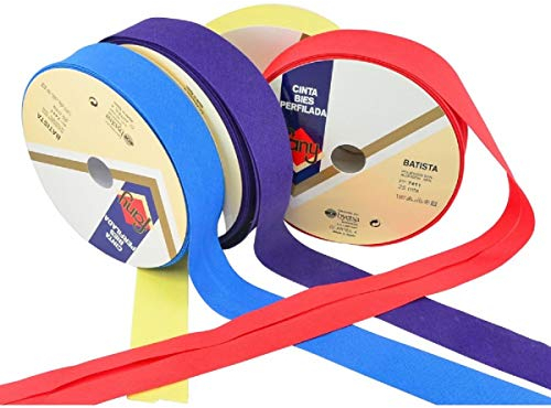 Byetsa 7411 Schrägband, Polyester/Baumwolle, 120 Farben, Rolle mit 25 m 18 45