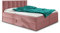 Boxspringbett Star mit Topper, Bonell-Matratze und 2 Bettkästen, Doppelbett, Polsterbett, Bett, Bettgestell, Stilvoll, Schlafzimmer, Velour oder Webstoff (Pink (Kronos 29), 140 x 200 cm)